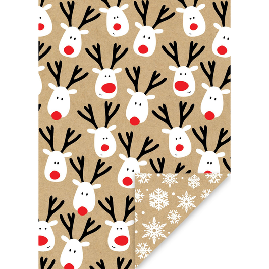 Christmas Giftwrap - Reindeer Selfie