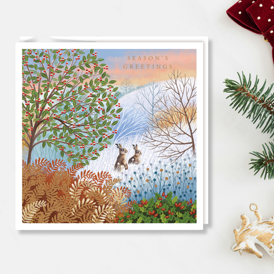 Charity Christmas Cards - 5 x Bunnies & Berries