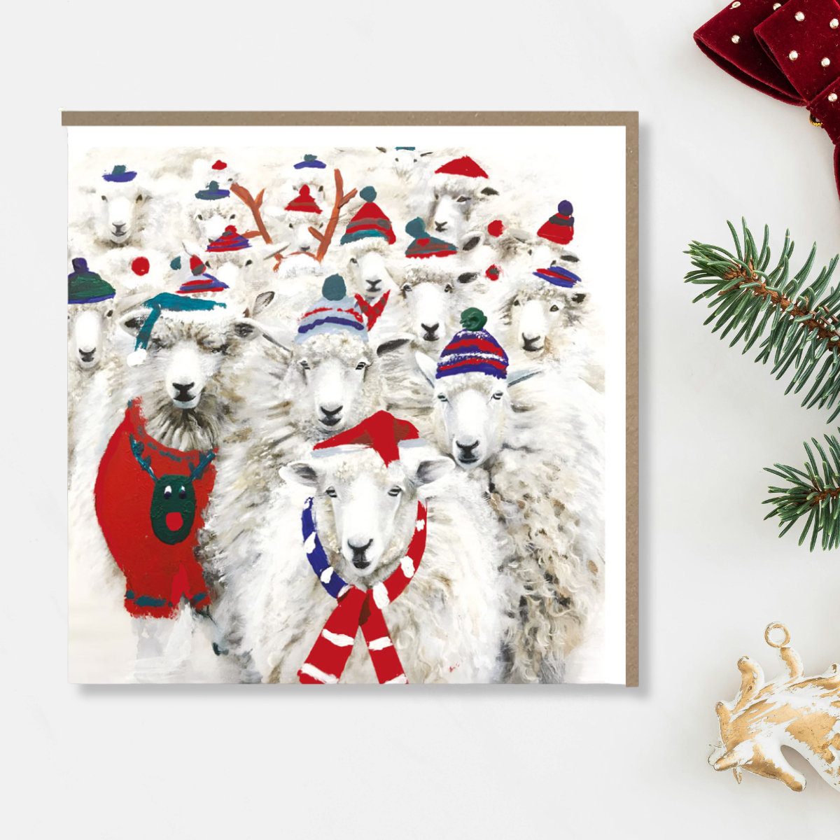 Charity Christmas Cards - 5 x Christmas Sheep