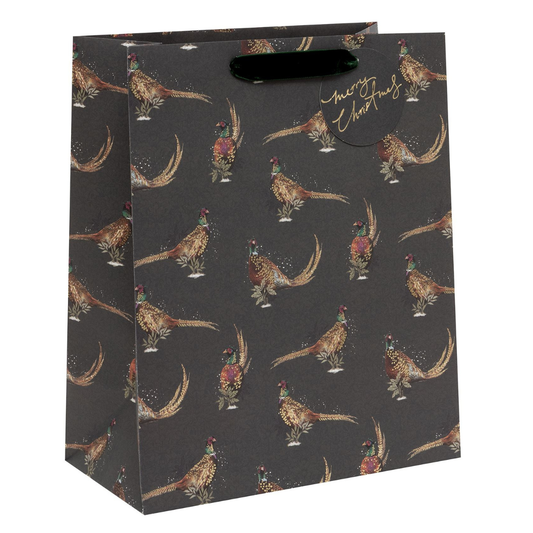 Christmas Gift Bag Large - Jolly Pheasants