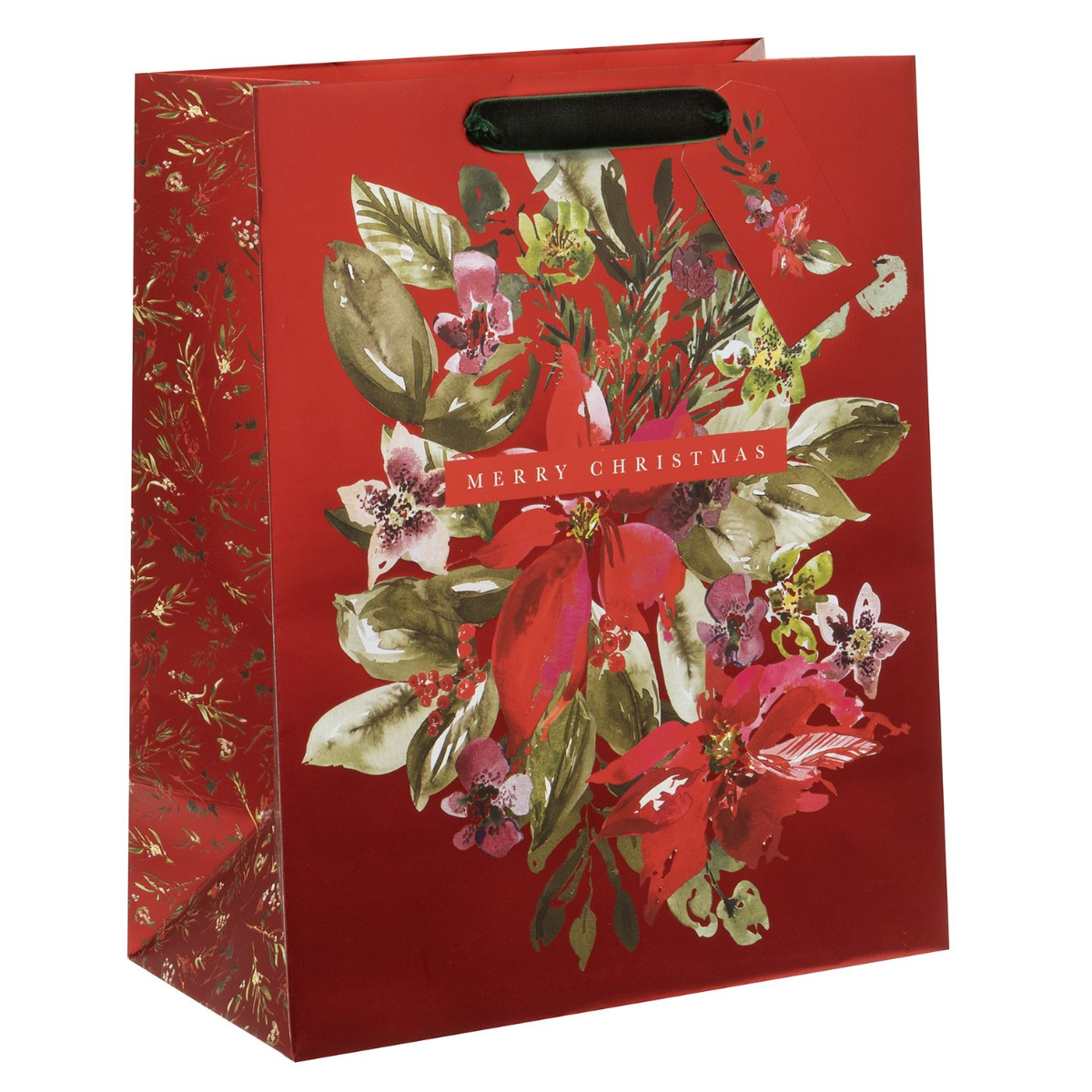 Christmas Gift Bag Large - Plush Poinsettia