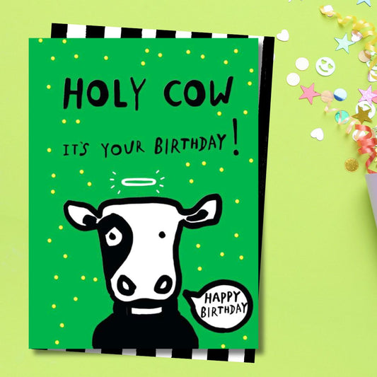 Earlybird Funny Birthday Card - Holy Cow!