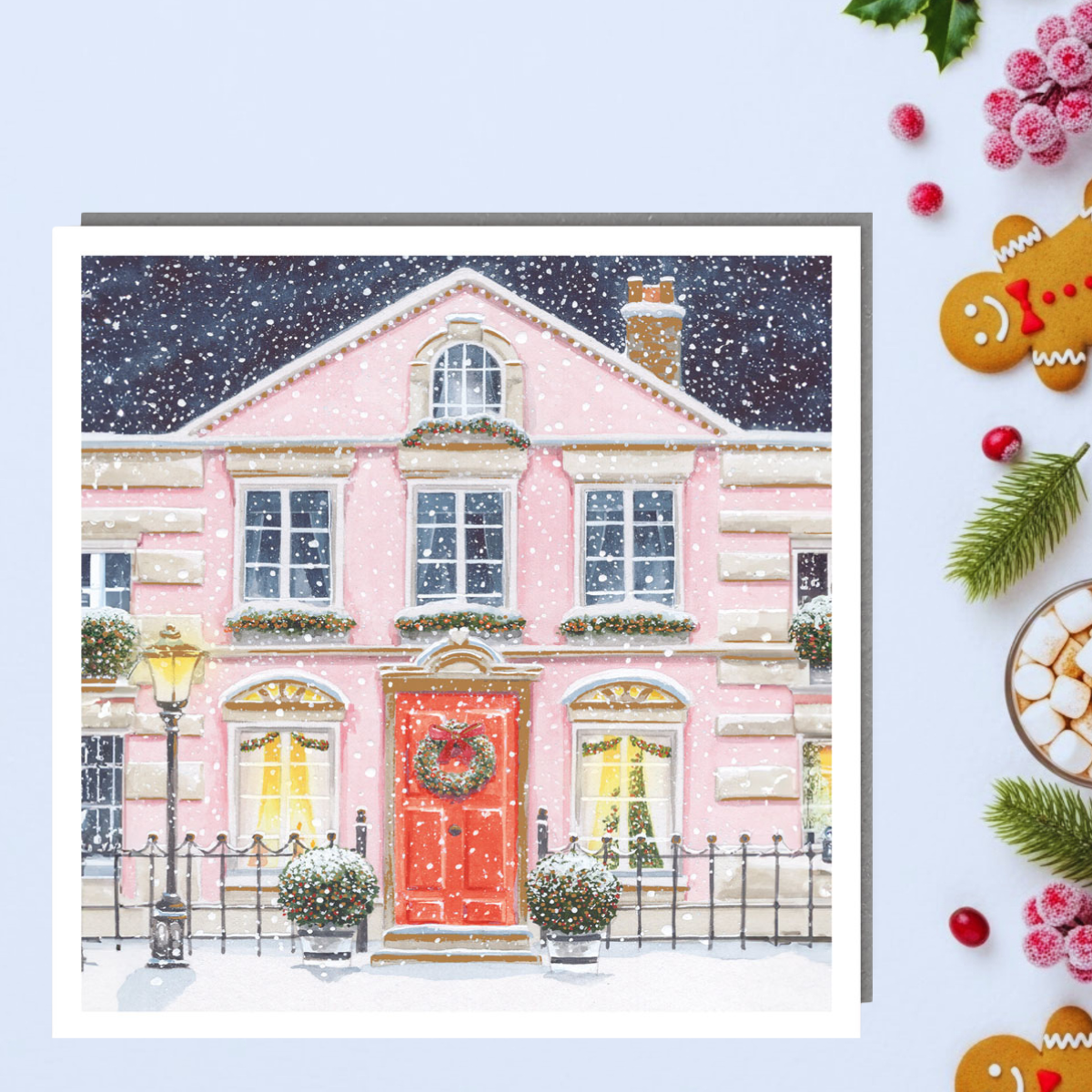Charity Christmas Cards - 5 x Pretty Pink House