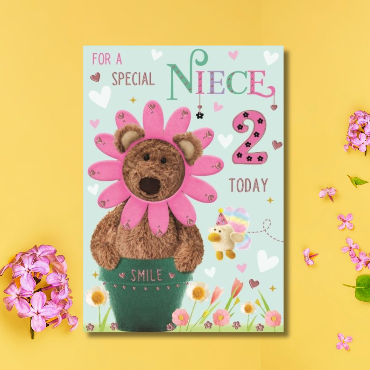 Niece 2nd Birthday Card - Barley Bear