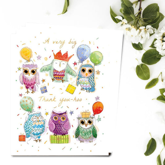 Notelets Thank You - Thank You-Hoo - Pack of 4