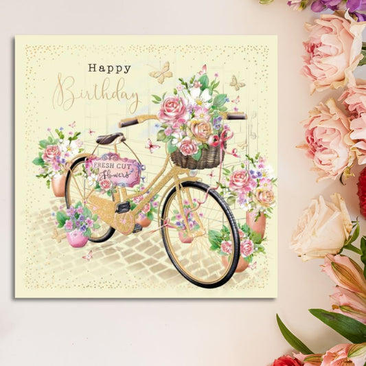 Chez-Lee Birthday Card - Floral Bike