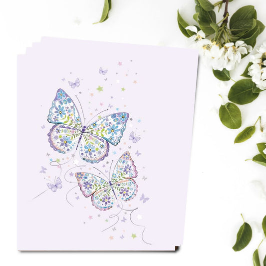 Notelets Blank - Lilac Butterflies - Pack of 4