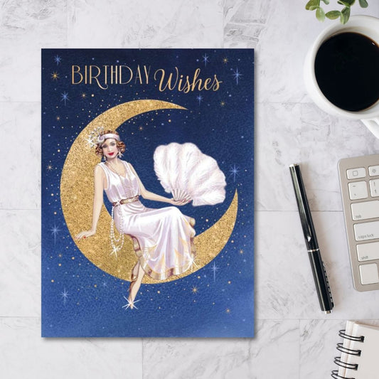 Esprit Birthday Card - Esprit Art Deco Crescent Moon