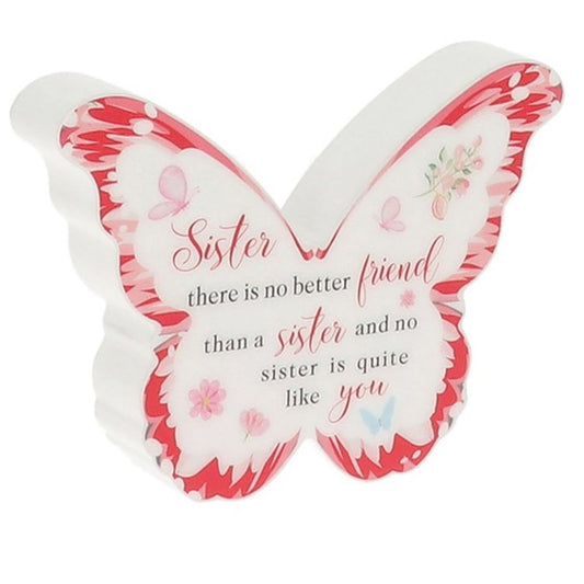 Butterfly Kisses 3D Plaque - Sister