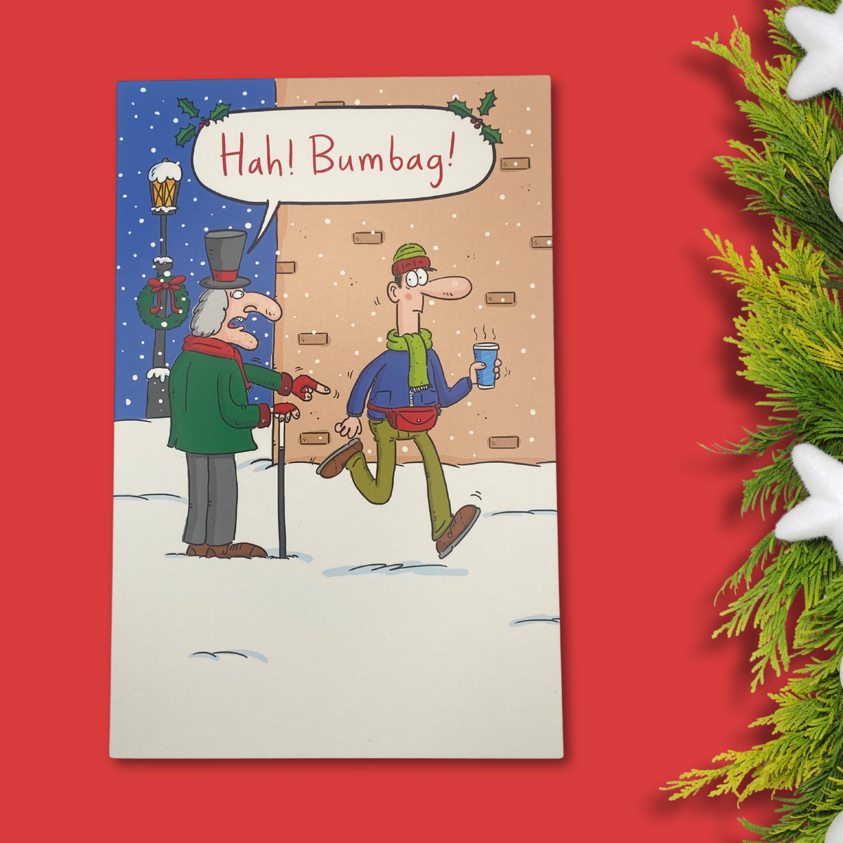 Funny Christmas Card - Giggles Hah Bumbag!