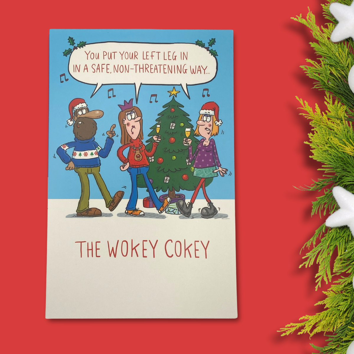 Funny Christmas Card - Giggles The Wokey Cokey