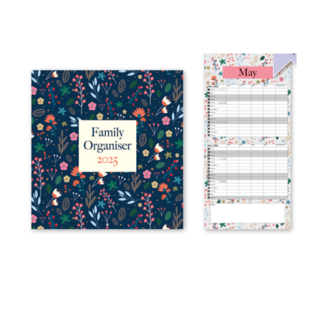 Family Organiser 2025 - Colourful Floral Patterns