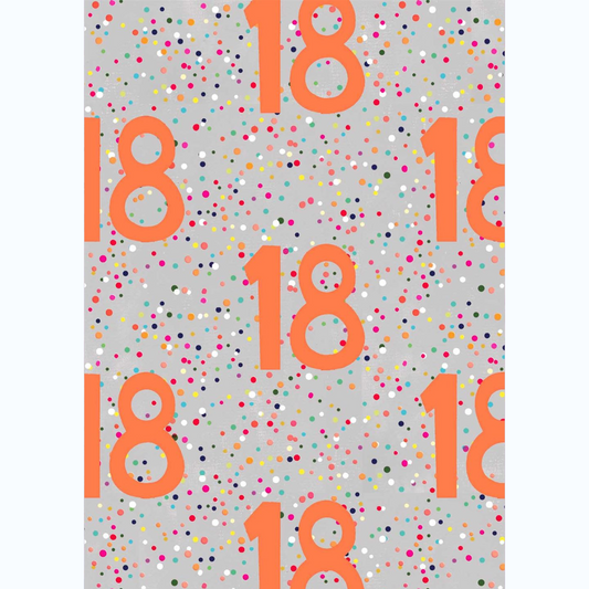 Giftwrap - Luxury 18th Neon Wrapping Paper