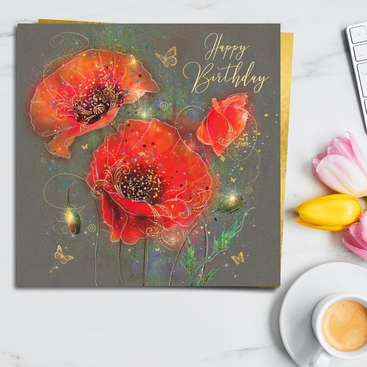 Grace Birthday Card - Poppies