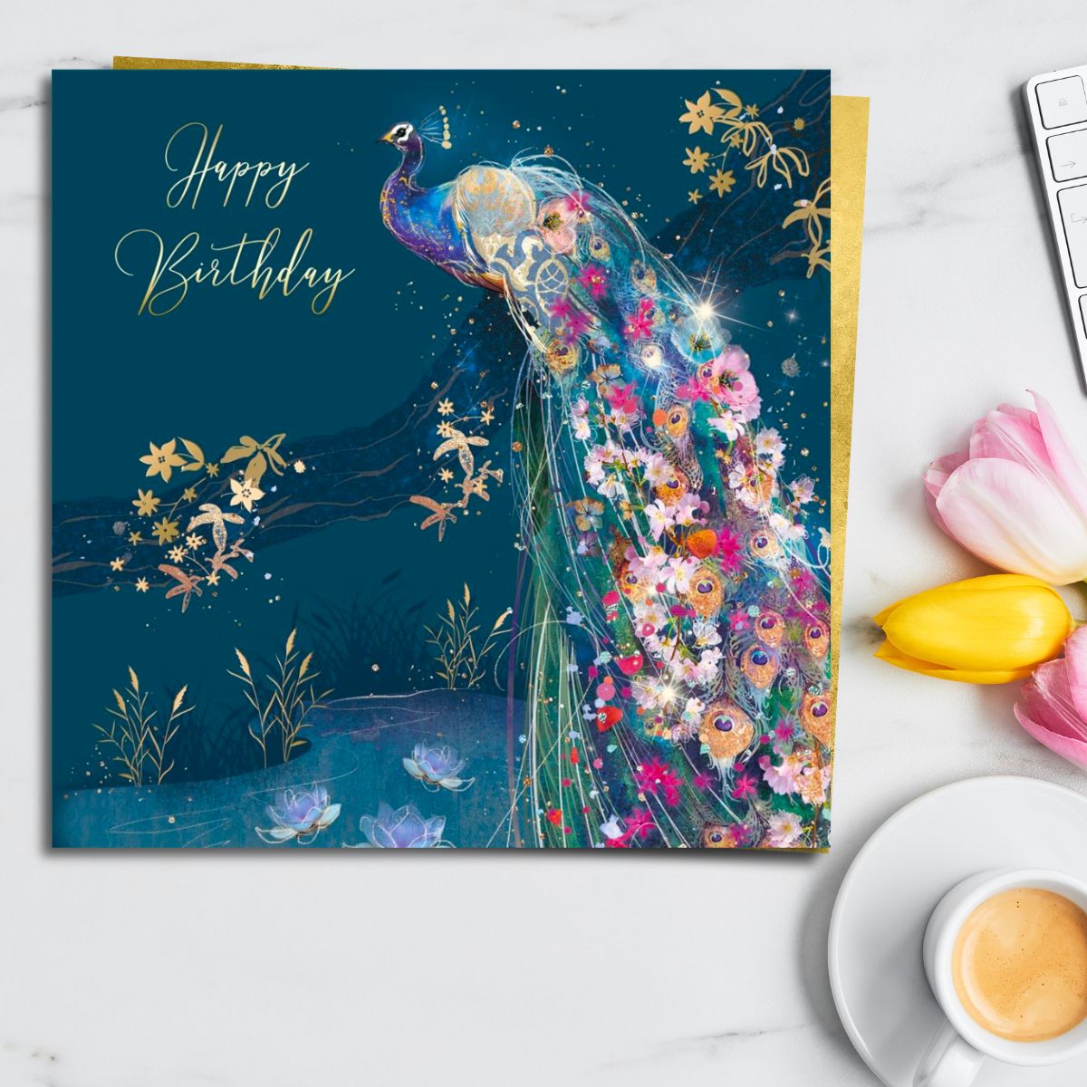 Grace Birthday Card - Peacock