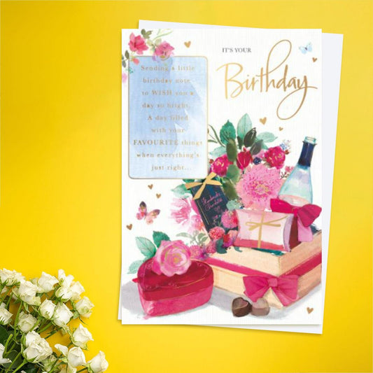 Floral Birthday Card - Moments In Time Hamper