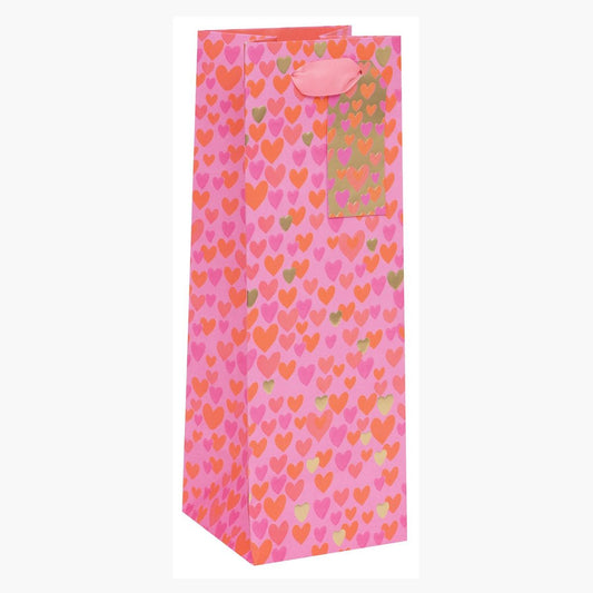 Gift Bottle Bag - Neon Love Hearts