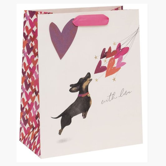 Gift Bag Large - With Love Sausage Dog