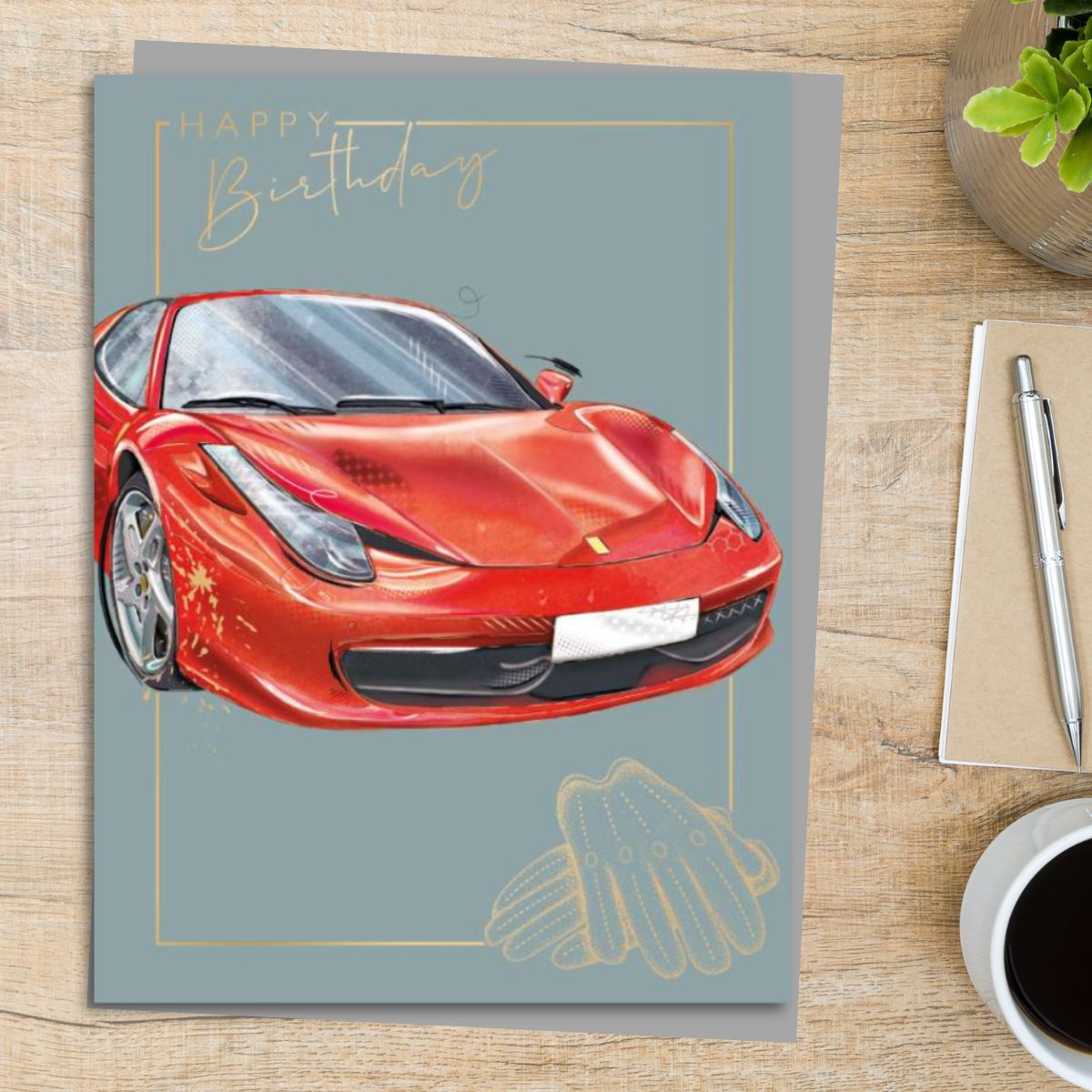 Aspire Birthday Card - Red Sports Car