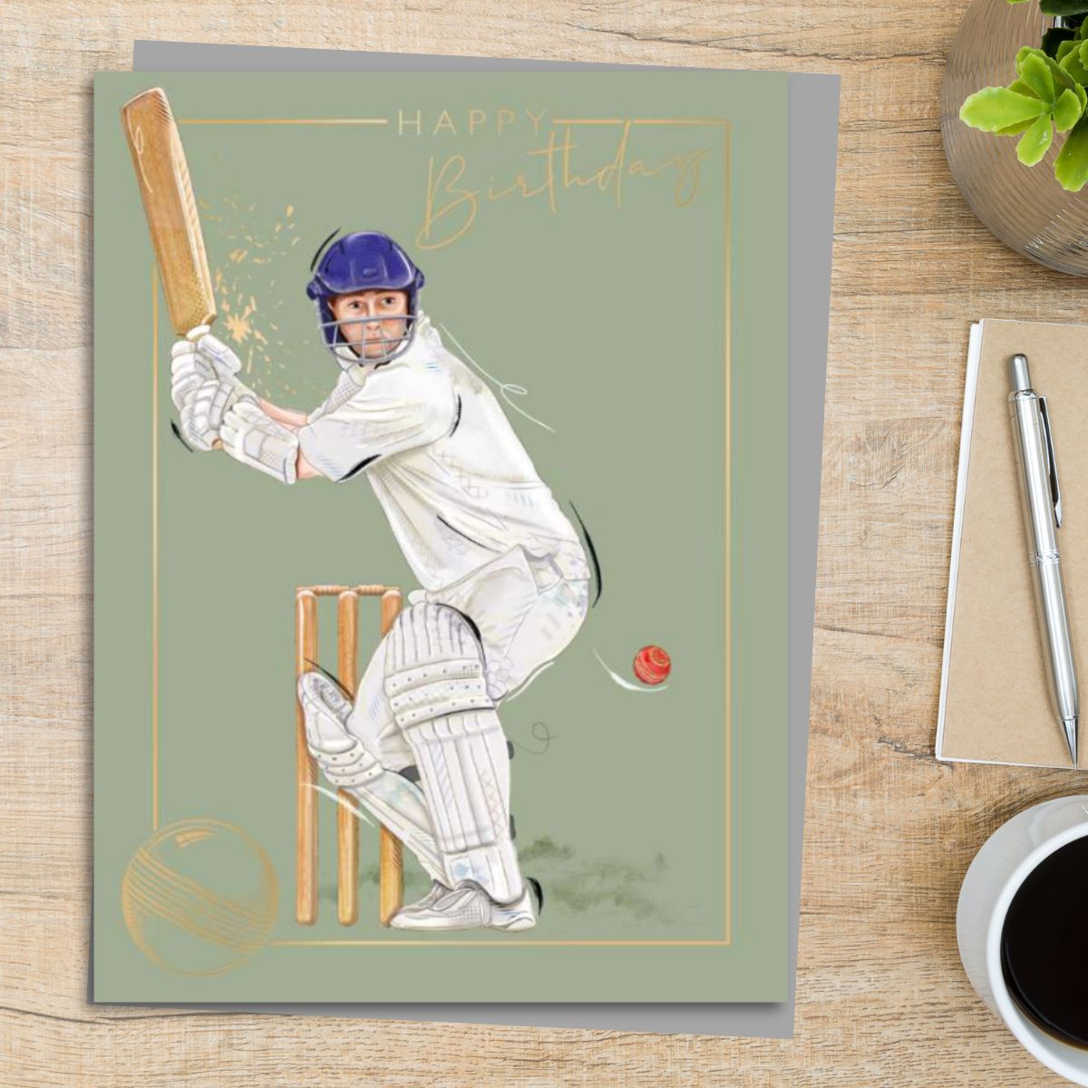 Aspire Birthday Card - Cricket