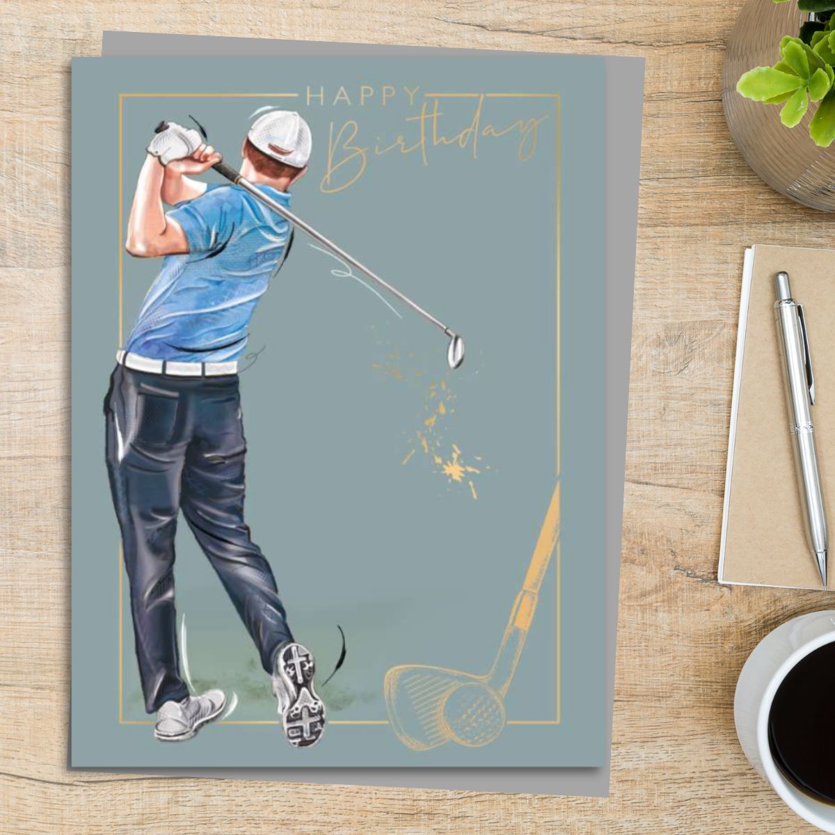 Aspire Birthday Card - Golfer