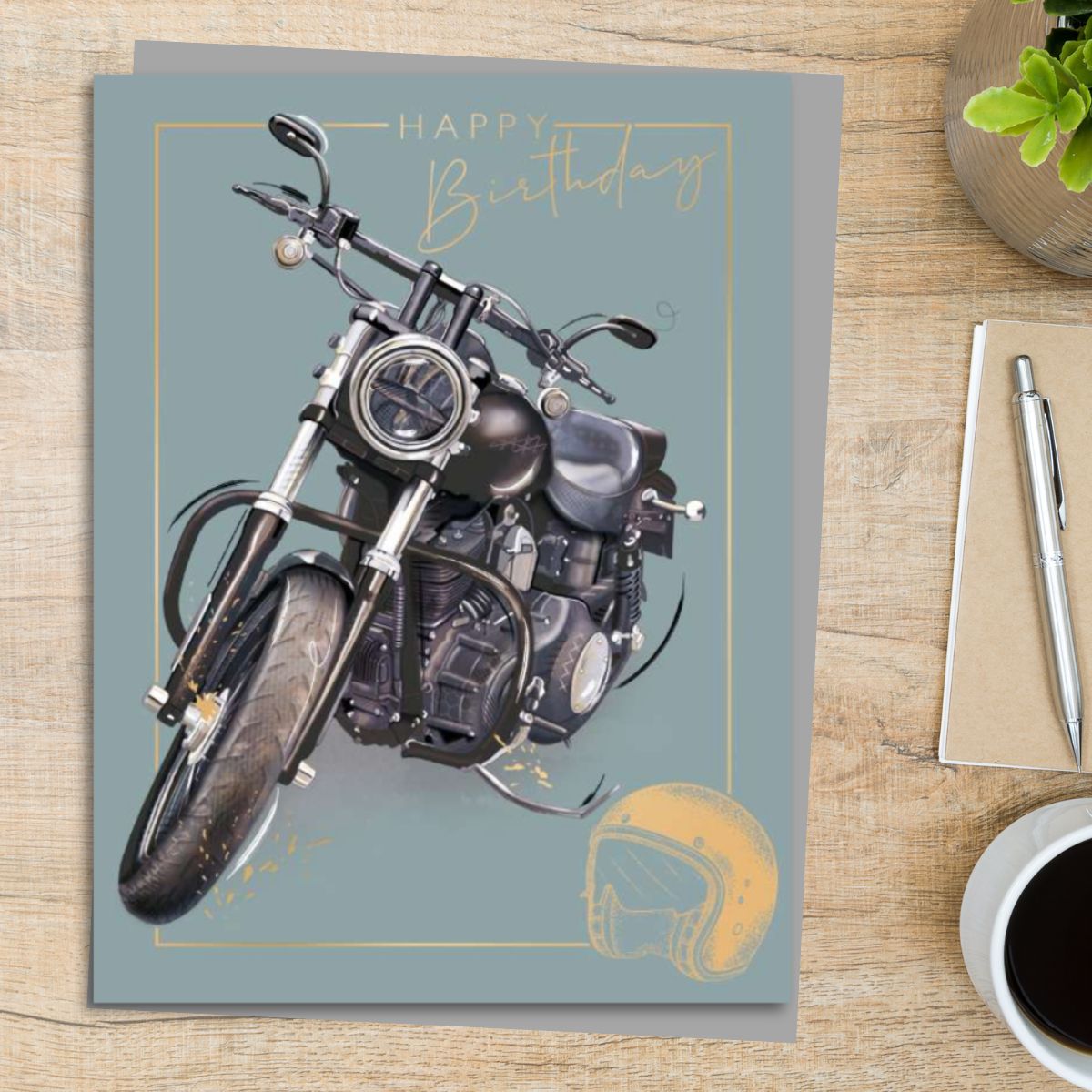 Aspire Birthday Card - Motorbike