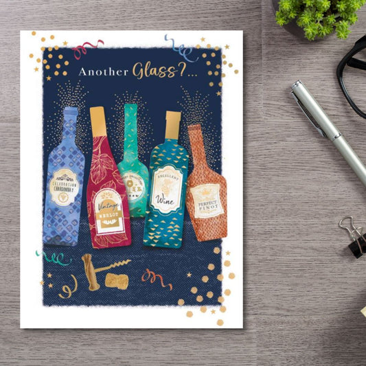 Decoupage Birthday Card - Another Glass Of Wine