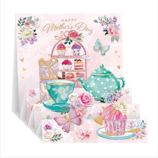 Open Mother's Day Card - Zig Zag Afternoon Tea