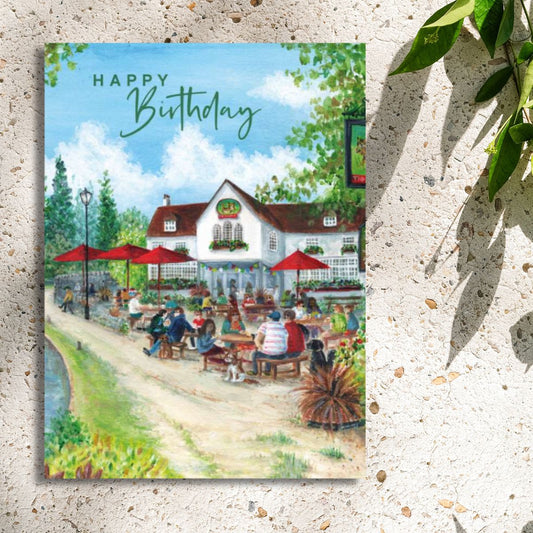 Birthday Wishes Card - Pub Scene