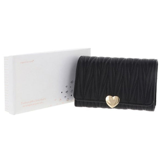 Equilibrium Quilted Heart Purse - Black Medium