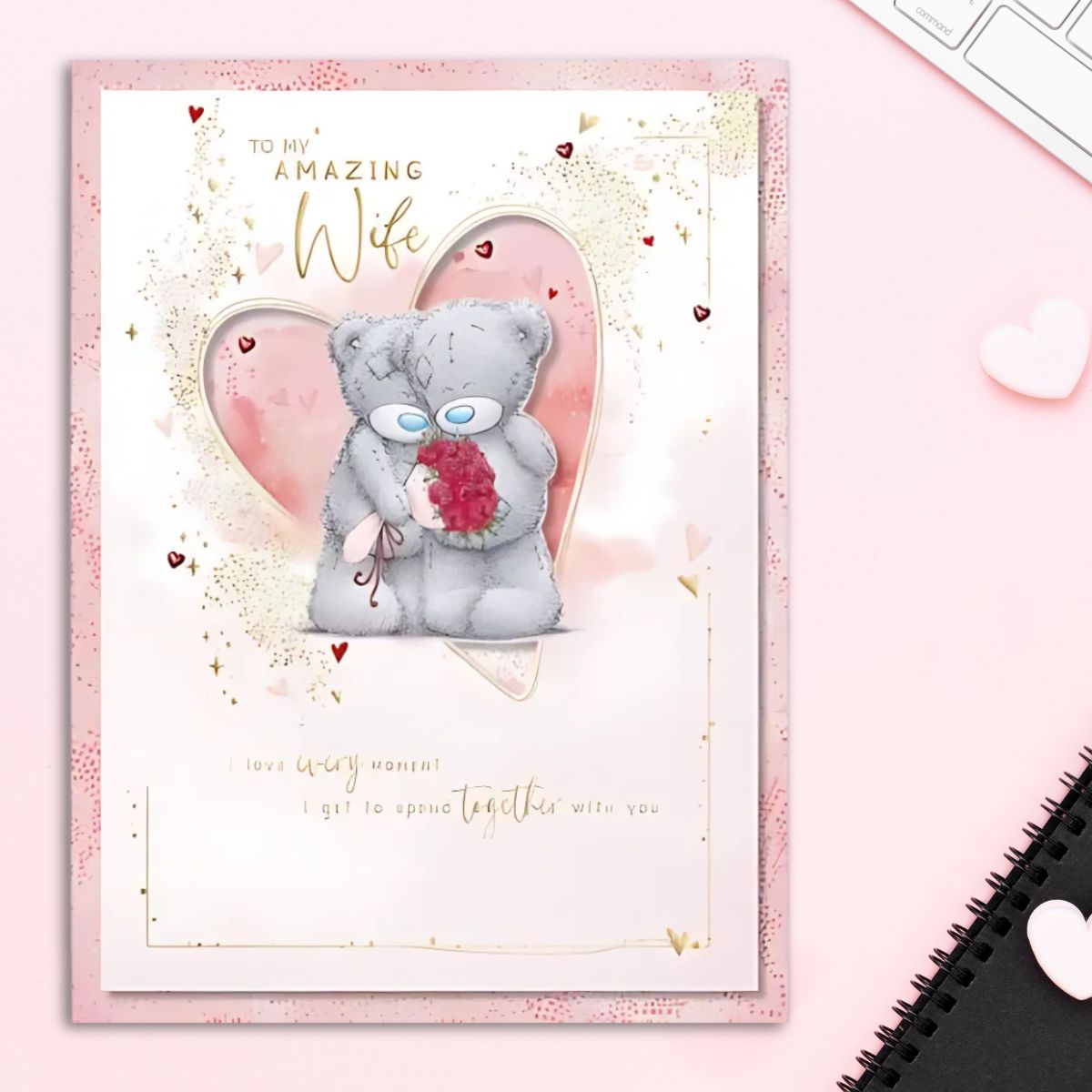 Wife Valentine's Day Boxed Card - Me To You Bears With Bouquet