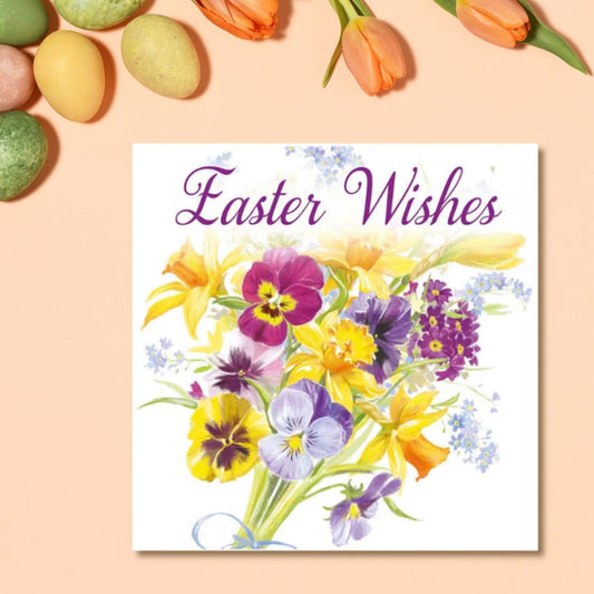 Easter Cards - Spring Tied Bouquet Pack Of 4 Cards