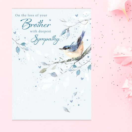 Sympathy Card Loss Of Brother - Bird On Branch