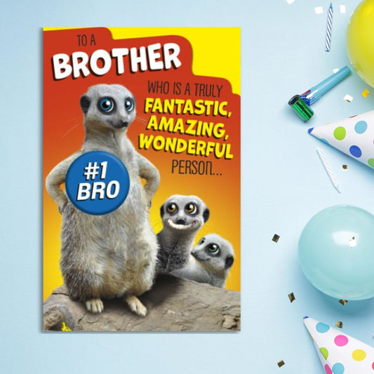 Brother Birthday Card - Cheeky Meerkats