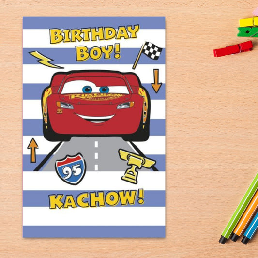 Disney Cars Birthday Card - Kachow!