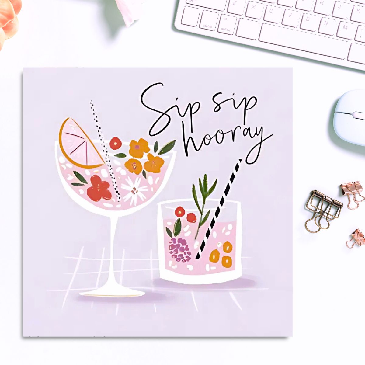 Mimosa Fizz Birthday Card - Sip Sip Hooray