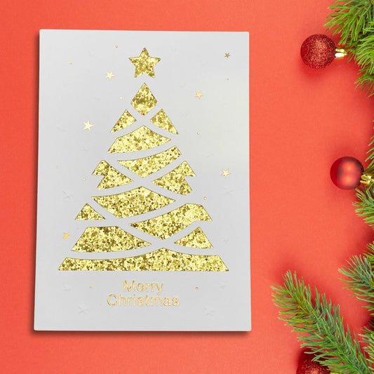 Open Christmas Card - Winter Glow Tree