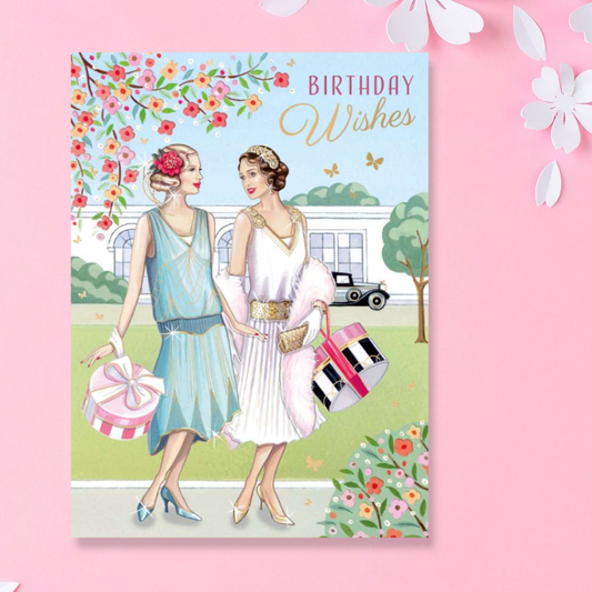 Esprit Birthday Card - Art Deco Ladies Shopping