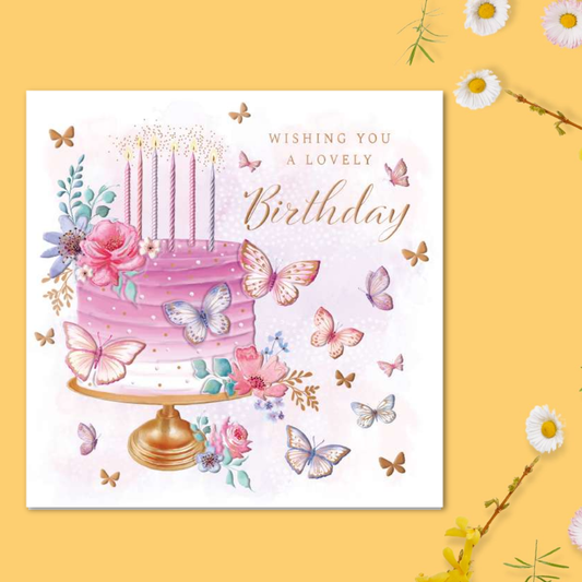 Blush Birthday Card - Birthday Cake
