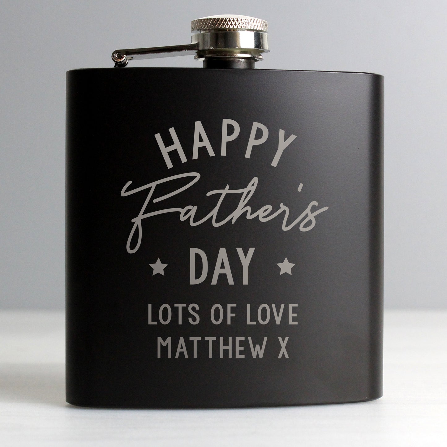 Personalised Gift - Father's Day Black Hip Flask