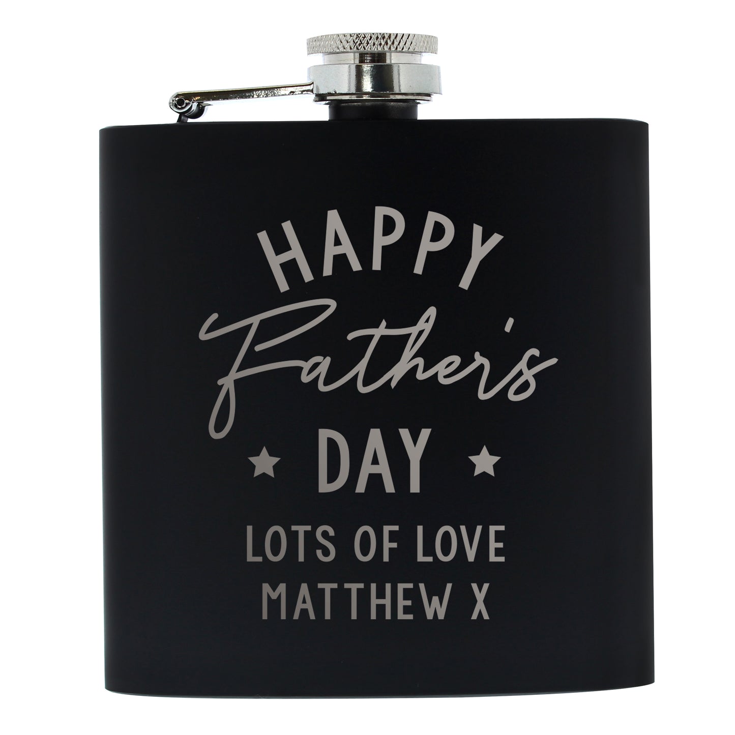 Personalised Gift - Father's Day Black Hip Flask