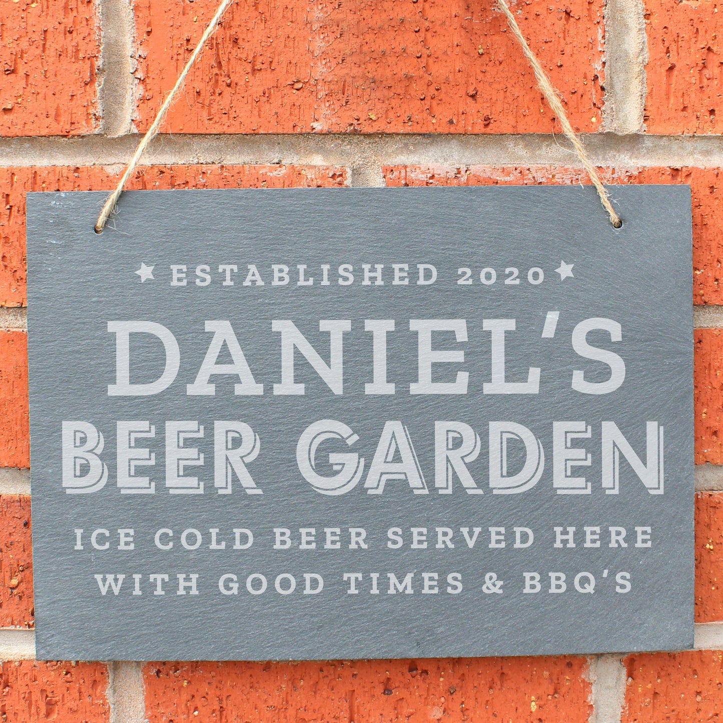 Personalised Gift - Beer Garden Hanging Large Slate Sign