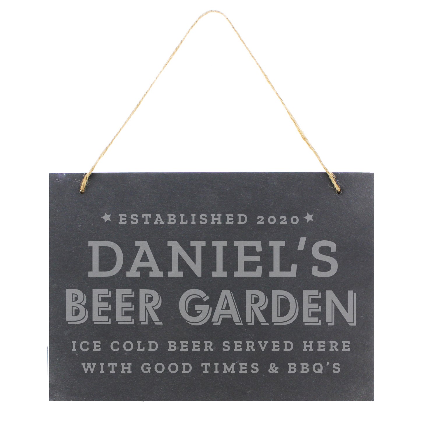 Personalised Gift - Beer Garden Hanging Large Slate Sign