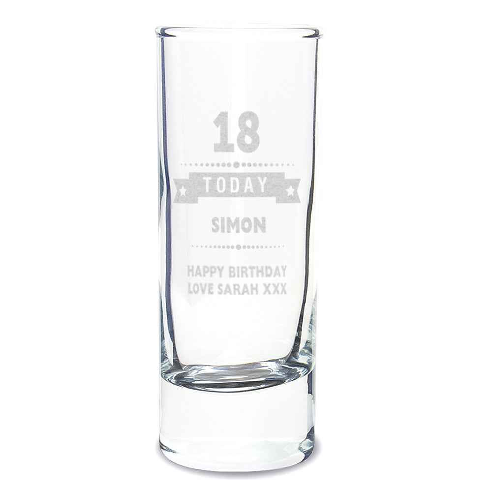 Age 30 Gift - Personalised Birthday Star Shot Glass