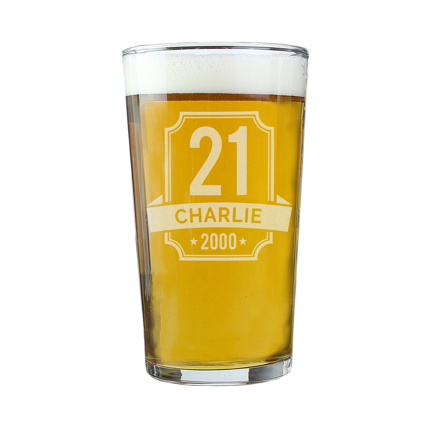Age 50 Gift - Personalised Age & Name Birthday Pint Glass
