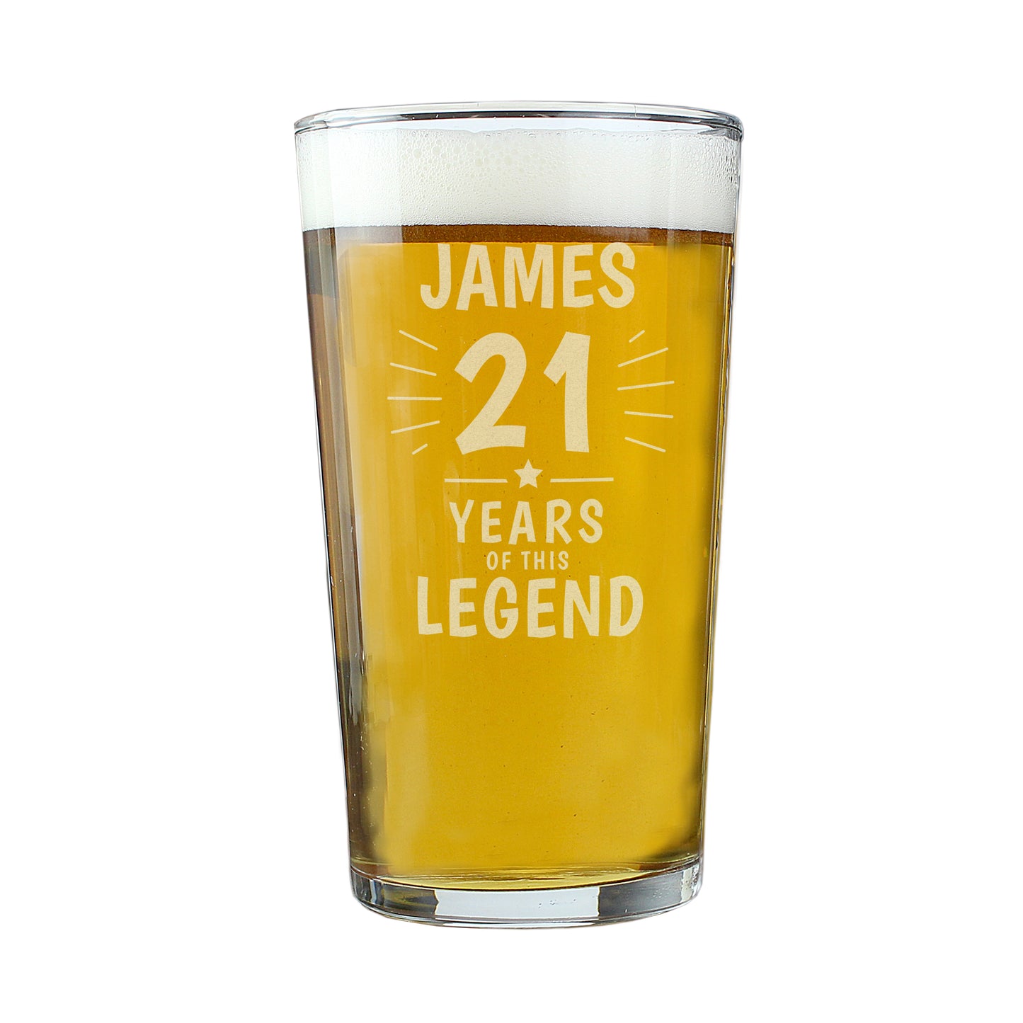 Age 30 Gift - Personalised Years of This Legend Birthday Pint Glass