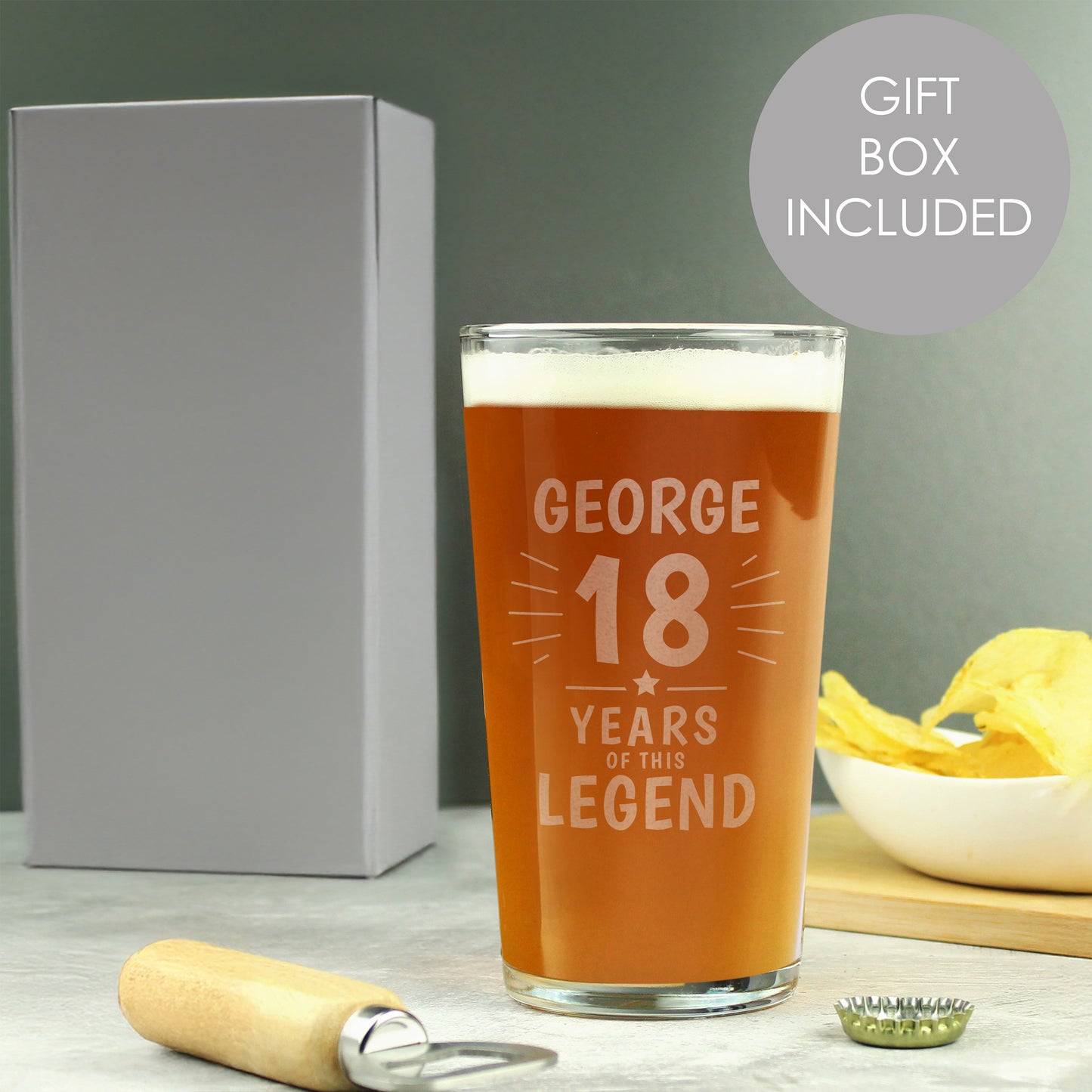 Age 30 Gift - Personalised Years of This Legend Birthday Pint Glass