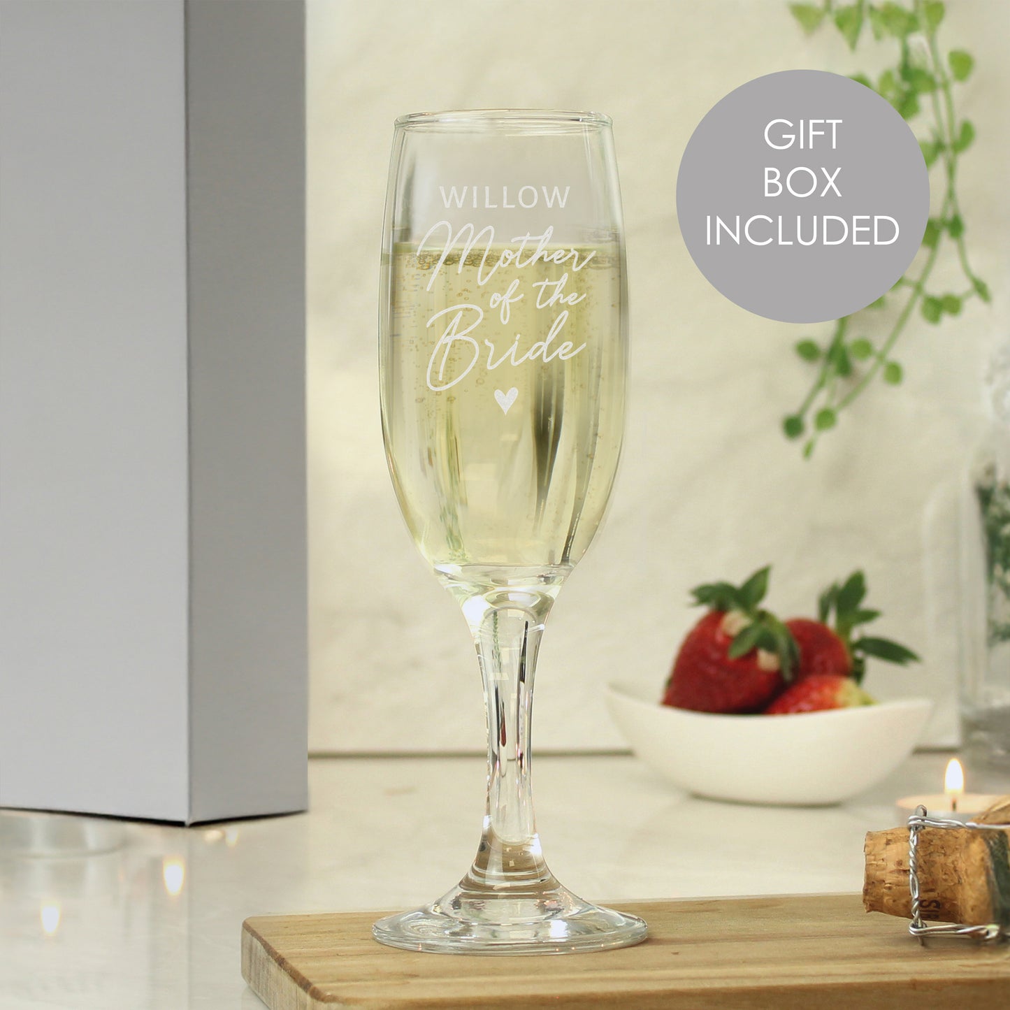Mother of the Bride Gift - Personalised Flute Glass