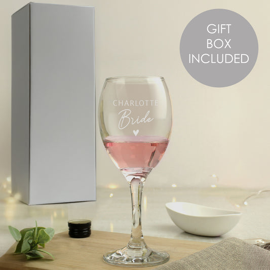 Bride Gift - Personalised Wine Glass
