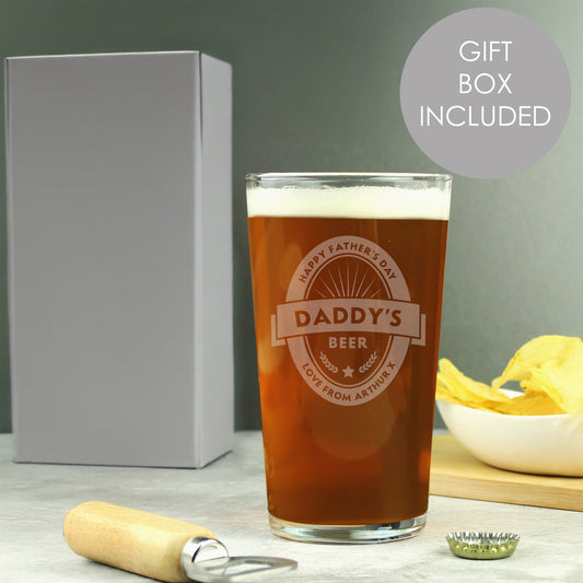Personalised Gift - Beer Label Pint Glass